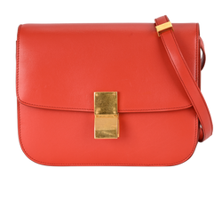 Classic Box Bag, Leather, Red, MII, S, 2*